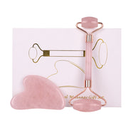 Rose Quartz Facial Roller and Heart Gua Sha