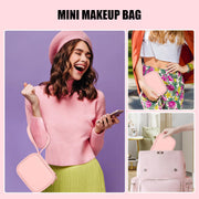 Mini Makeup Bag with Led Mirror, Rechargeable Portable Makeup Pouch | Small Cosmetic Bag with 3 Light Modes, Adjustable Brightness, Hands-Free Wrist Strap, Suitable for Party, Work, Camping