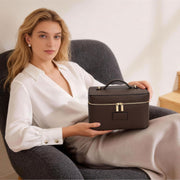Makeup Bag Large Vanity Case for Women Travel Cosmetic Bag Makeup Case Organizer Leather Travel Toiletry Bag
