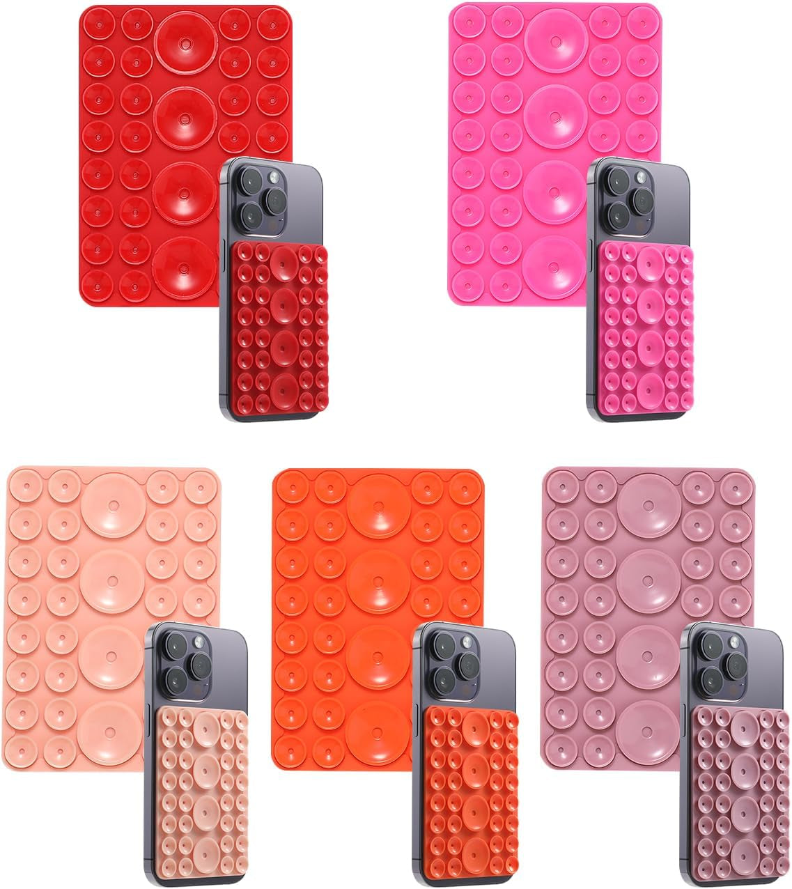 5Pcs Suction Phone Case Adhesive Mount, Phone Sticky Grip Holder