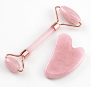 Rose Quartz Facial Roller and Heart Gua Sha