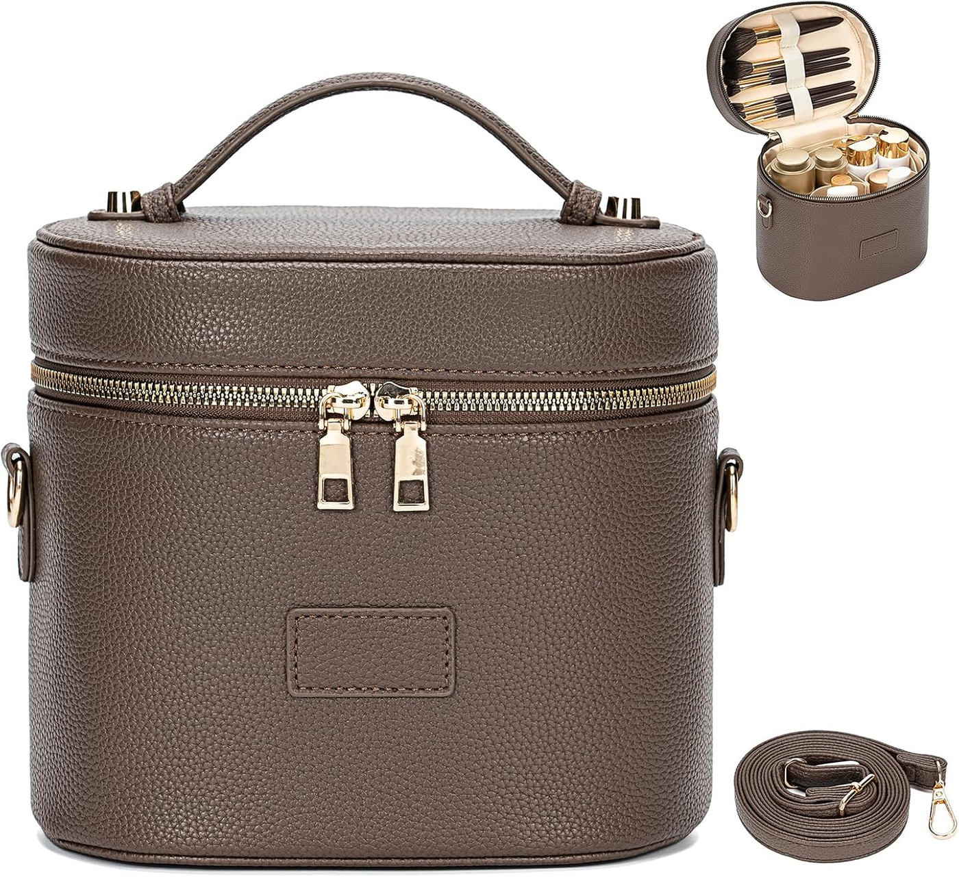 Travel Vanity Makeup Case - Coffee