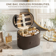 Travel Vanity Makeup Case - Coffee
