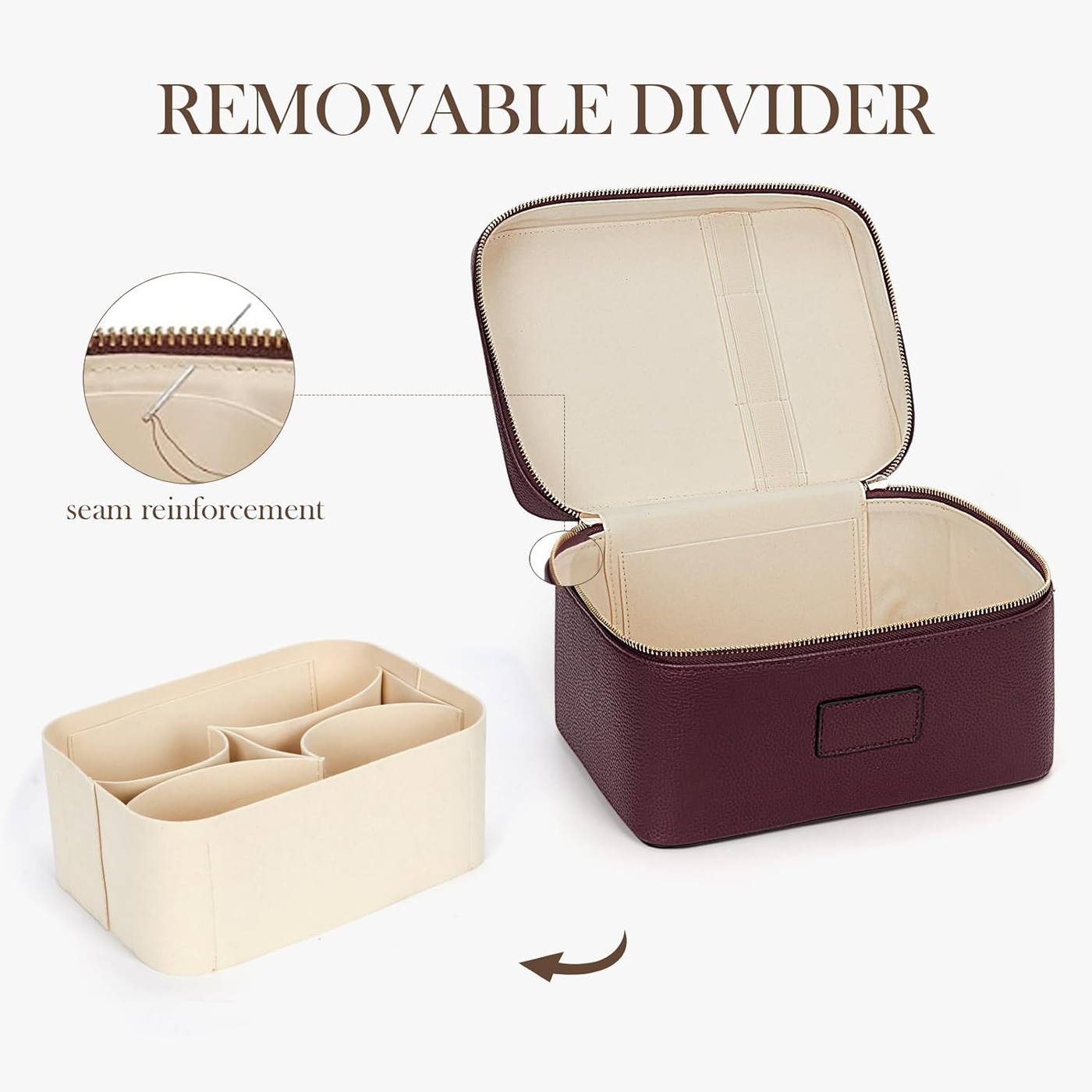 Vanity Makeup Case - Burgundy Large