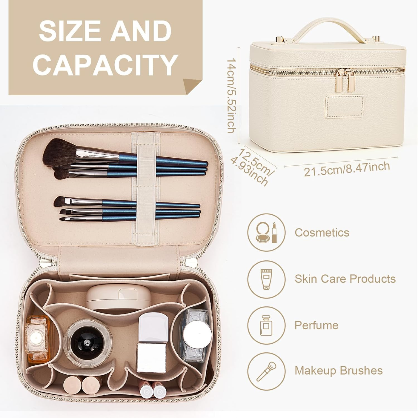Vanity Makeup Case – Beige Medium