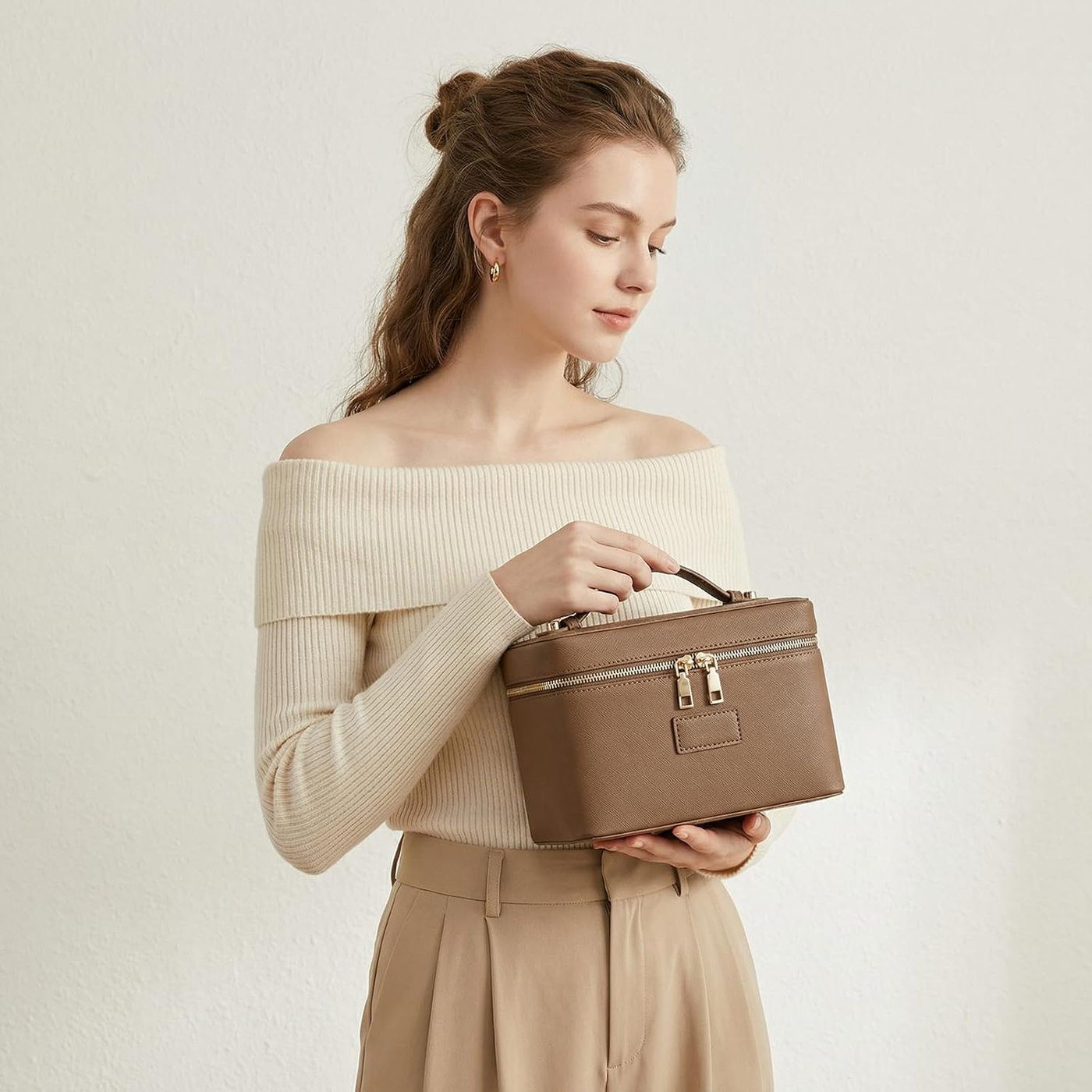Vanity Makeup Case - Khaki Medium