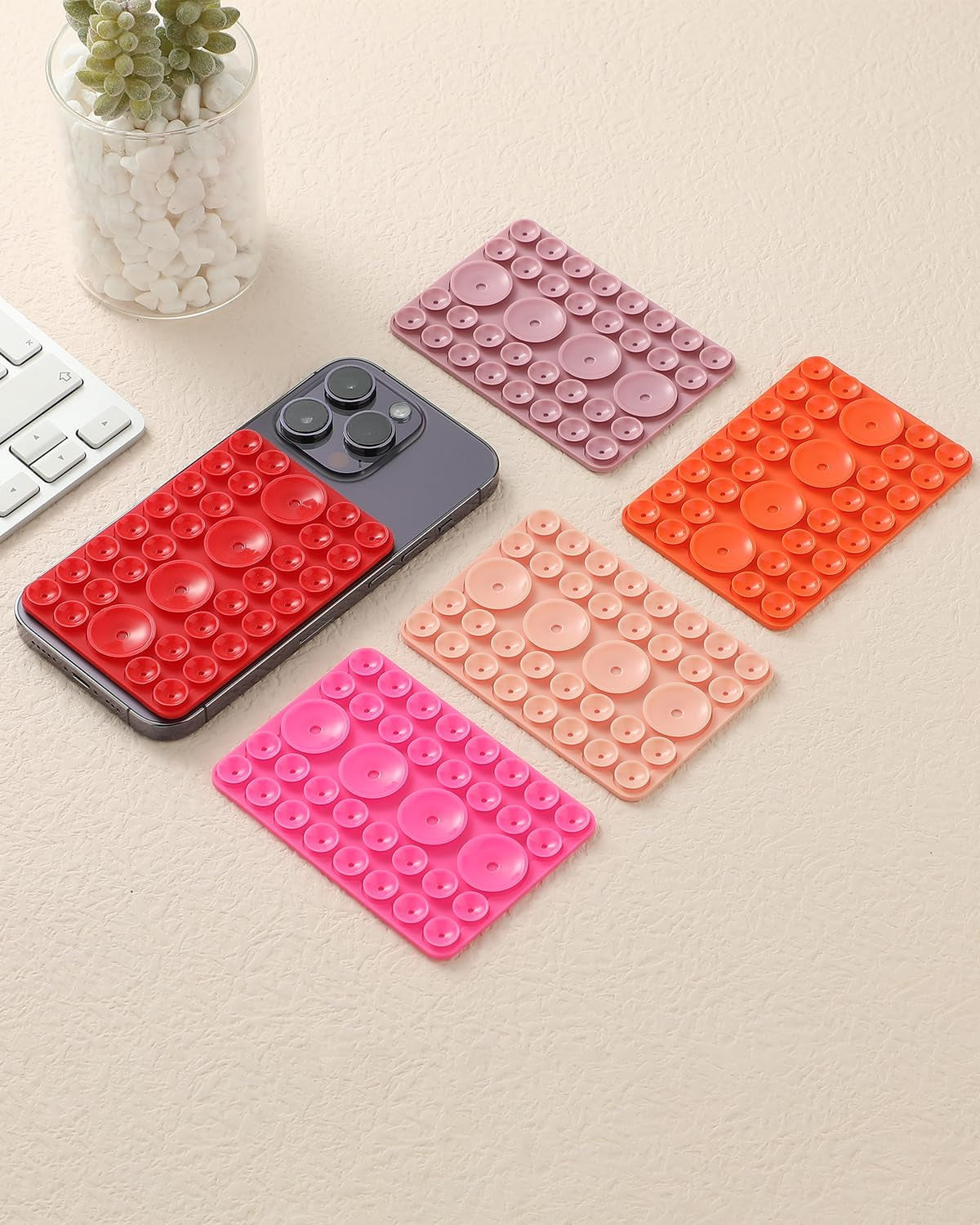5Pcs Suction Phone Case Adhesive Mount, Phone Sticky Grip Holder