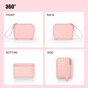 Mini Makeup Bag with Led Mirror, Rechargeable Portable Makeup Pouch | Small Cosmetic Bag with 3 Light Modes, Adjustable Brightness, Hands-Free Wrist Strap, Suitable for Party, Work, Camping