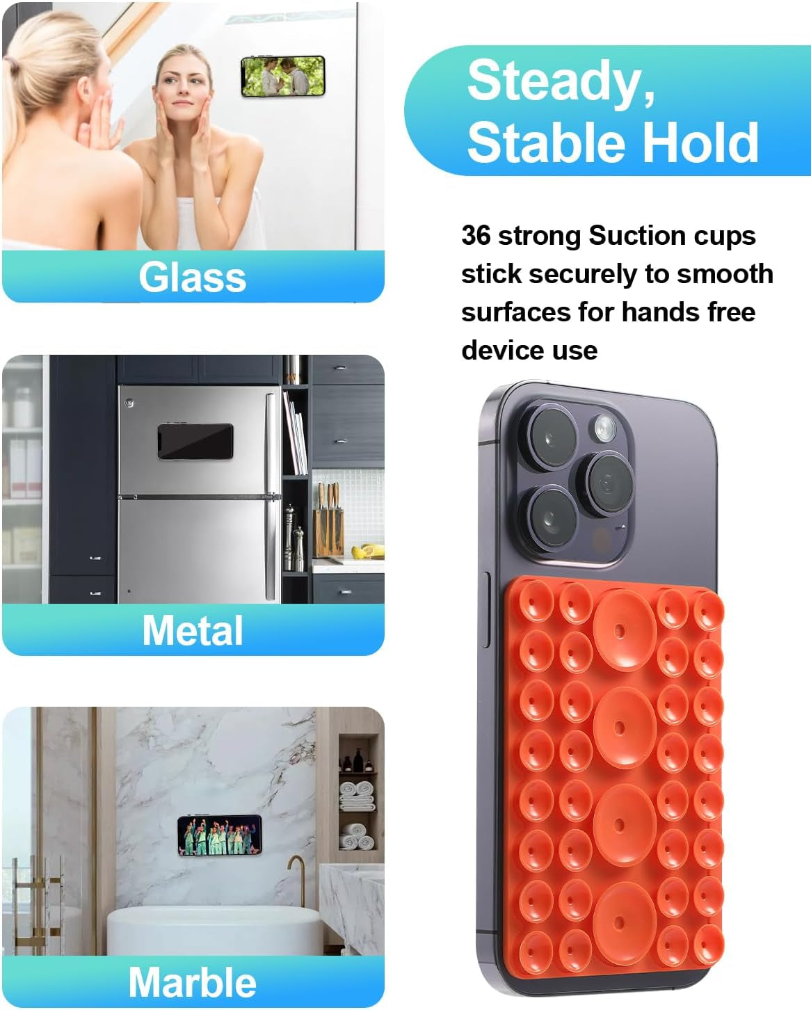 5Pcs Suction Phone Case Adhesive Mount, Phone Sticky Grip Holder