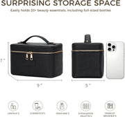 Makeup Bag Vanity Case for Women – Portable Cosmetic Bag Makeup Bag Organizer Travel Toiletry Bag with Removable Divider