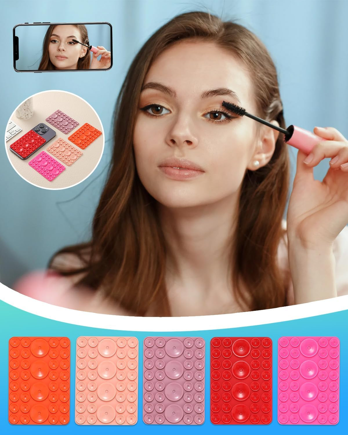 5Pcs Suction Phone Case Adhesive Mount, Phone Sticky Grip Holder
